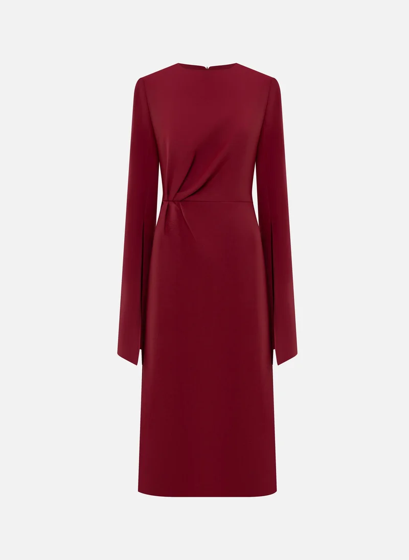 ليتشي فستان ميدي بخصر منسدل وأكمام فضفاضة